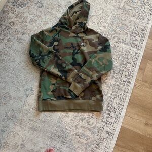 Jordan Camouflage Hoodie with Red Logo